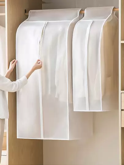 1 件 PEVA 衣物套，简约纯色衣物套，适用于家庭、包袋、收纳袋、储物袋