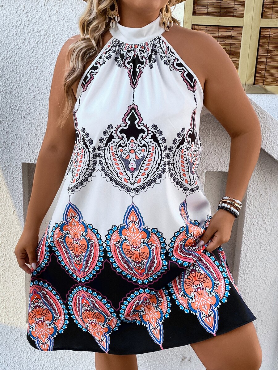 Breezaya Đầm Plus Size Bộ lạc Boho - Nhiều màu - Xem 1