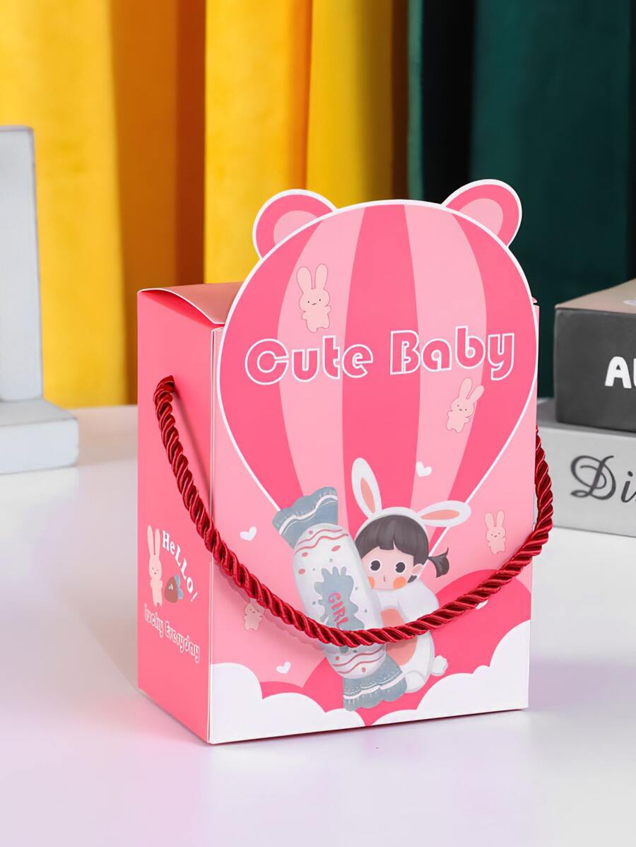 10入組/套紙質禮品包裝盒卡通圖形派對禮品盒