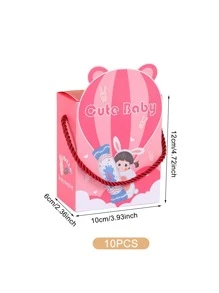 10入組/套紙質禮品包裝盒卡通圖形派對禮品盒