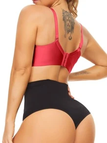 High Waisted Seamless Shapewear Panty - Black - View 2