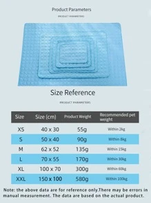 1pc Solid Color Pet Cooling Mat For Cat And Dog For Sleeping - Blue - View 2