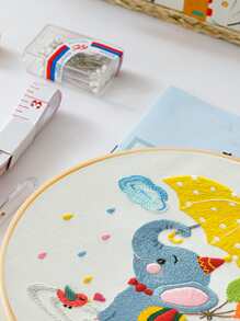 1套滌綸手工刺繡卡通大像圖案手工刺繡套裝適合家用 - 彩色 - 查看 3