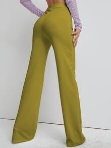 S BETRO High Waist Straight Leg Trousers - Yellow - View 2