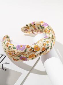 Băng đô trang trí nút thắt in hoa - Nhiều màu - Xem 3