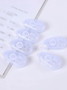 6 piezas Cinta de corrección de blanqueamiento transparente mini simple portátil para oficina - transparente - Ver 1