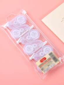 6 piezas Cinta de corrección de blanqueamiento transparente mini simple portátil para oficina - transparente - Ver 3