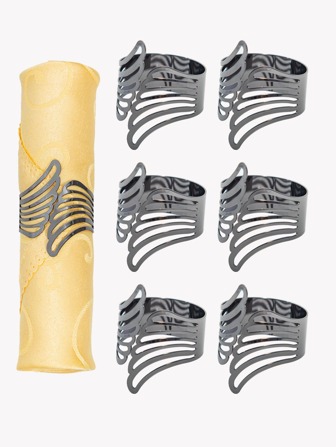 6入組/套鐵合金餐巾環翼形設計餐桌餐巾架環