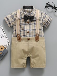 SOLOCOTE Baby Boys' Formal Occasion Gentleman Party Wedding Banquet Suspender Outfit - Multicolor - View 1