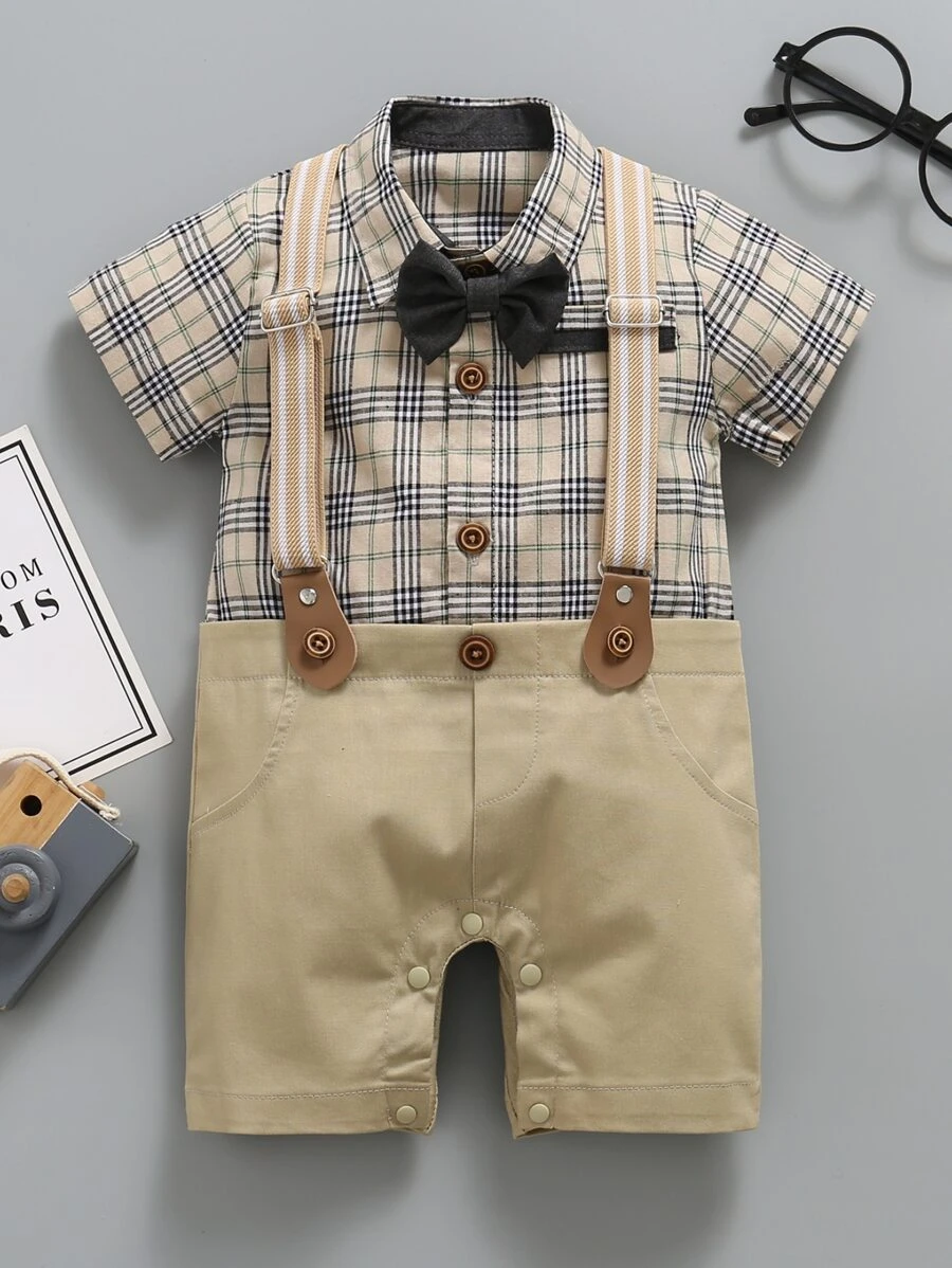 SOLOCOTE Baby Boys' Formal Occasion Gentleman Party Wedding Banquet Suspender Outfit - Multicolor - View 1