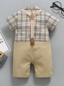 SOLOCOTE Baby Boys' Formal Occasion Gentleman Party Wedding Banquet Suspender Outfit - Multicolor - View 2
