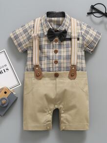 SOLOCOTE Baby Boys' Formal Occasion Gentleman Party Wedding Banquet Suspender Outfit - Multicolor - View 3