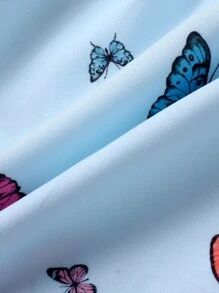 Baby Girl Butterfly Print Cut Out Cami Dress & Accessory Headband