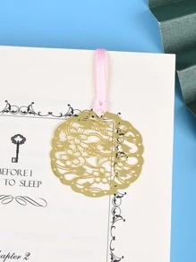 1pc Metal Bookmark With Cherry Blossom And Starry Sky Design - Gold - View 1
