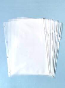 1包透明文件袋極簡主義便攜式文件收納袋適合學生辦公室 - 無色 - 查看 1