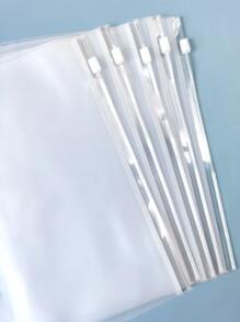 1包透明文件袋極簡主義便攜式文件收納袋適合學生辦公室 - 無色 - 查看 5