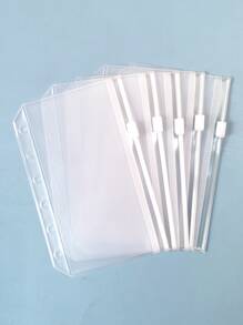 1包透明文件袋極簡主義便攜式文件收納袋適合學生辦公室 - 無色 - 查看 1