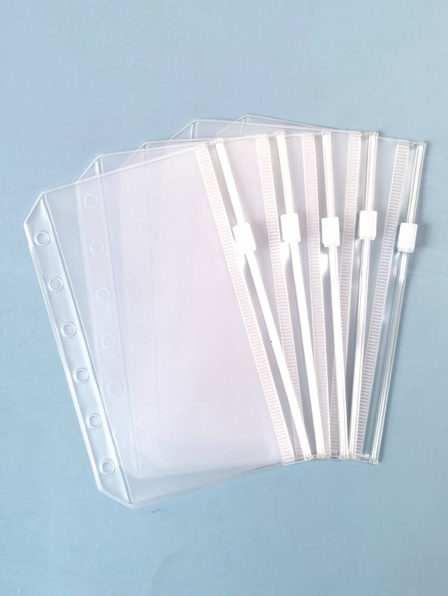 1包透明文件袋極簡主義便攜式文件收納袋適合學生辦公室 - 無色 - 查看 1