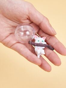 1pc Cartoon Cat Design Ornament For Aquarium For Decoration - Multicolor - View 2