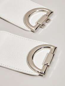 1 件女士优雅时尚 D 字母连衣裙，带松紧腰带，适合夏季、秋季、万圣节 - 白色 - 查看 4