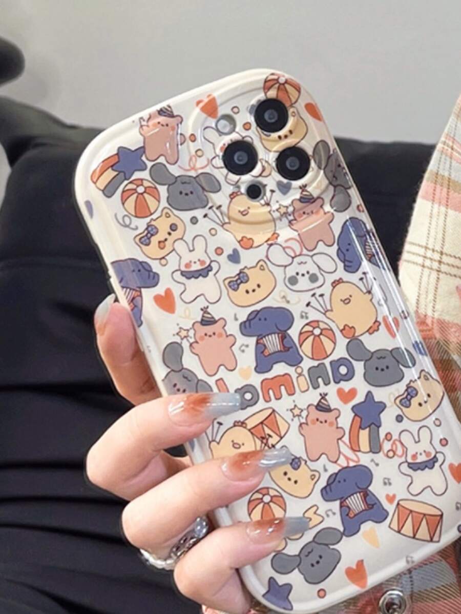 Vỏ điện thoại họa tiết gấu & thỏ hoạt hình - Nhiều màu - Xem 1