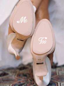 1 pieza Adhesivo de decoración de bodas 'Yo sí/yo también - Recién casados - Novia/Novio'