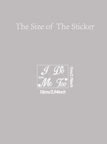 1 pieza Adhesivo de decoración de bodas 'Yo sí/yo también - Recién casados - Novia/Novio'