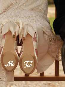 1 pieza Adhesivo de decoración de bodas 'Yo sí/yo también - Recién casados - Novia/Novio'