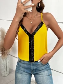 SHEIN LUNE Top de tirantes con lentejuela en contraste