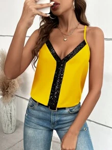 SHEIN LUNE Top de tirantes con lentejuela en contraste
