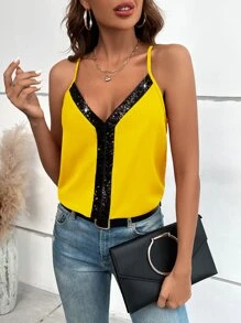 SHEIN LUNE Top de tirantes con lentejuela en contraste