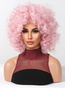 短卷人造假髮帶劉海 - 橘色 - 查看 1