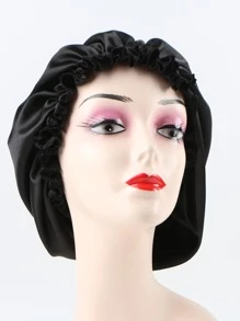 2pcs Wig Satin Bonnet - Black - View 6
