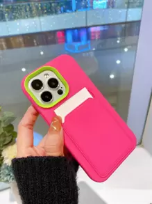 Pink 2-In-1 Skin-Friendly Card Holder Case, Detachable, Card Slot, Coin Pocket, Anti-Fall, Anti-Sweat, Anti-Fingerprint, Wear-Resistant, Non-Fading, Compatible With IPhone 17 Pro Max/17 Pro/17 Air/17/16 Pro Max/16 Plus/16/15 Pro Max/15 Pro/15/14 Pro Max/14 Pro/14/13/12/11 - Hot Pink - View 3