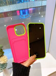 Pink 2-In-1 Skin-Friendly Card Holder Case, Detachable, Card Slot, Coin Pocket, Anti-Fall, Anti-Sweat, Anti-Fingerprint, Wear-Resistant, Non-Fading, Compatible With IPhone 17 Pro Max/17 Pro/17 Air/17/16 Pro Max/16 Plus/16/15 Pro Max/15 Pro/15/14 Pro Max/14 Pro/14/13/12/11 - Hot Pink - View 8