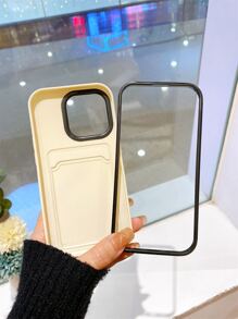 Funda de teléfono desmontable de 2 en 1, amigable con la piel, con ranura para tarjeta, bolsillo para monedas, anti-caída, anti-sudor, anti-huellas dactilares, resistente al desgaste y no descolorida - Blanco - Ver 10