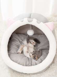 1pc Cartoon Ear Decor Pet Bed For Cat And Dog For Sleeping - Multicolor - View 4