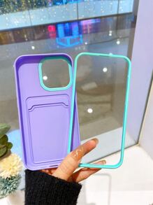 二合一亲肤卡夹保护壳，可拆卸，卡槽，零钱袋，防摔，防汗，防指纹，耐磨，不褪色，适用于 17 Pro Max/17 Pro/17 Air/17/16 Pro Max/16 Plus/16/15 Pro Max/15 Pro/15/14 Pro Max/14 Pro/14/13/12/11 - 紫色 - 查看 5