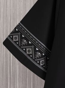 Manfinity RSRT Áo sơ mi Nam Nút phía trước Bộ lạc Boho - màu đen - Xem 3