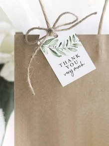 50pcs/Set Paper Gift Tag, Modern Slogan Graphic Gift Wrapping Tag With Rope For Gift Valentine Day