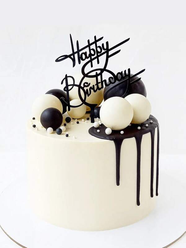 1pc PMMA Cake Topper, Modern Letter Design Cake Top Decoration For Party,