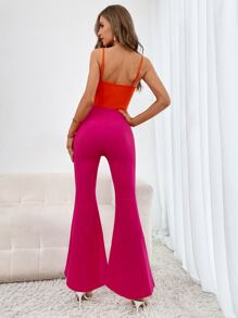 SHEIN Privé 雙色喇叭吊帶連體褲 - 彩色 - 查看 3