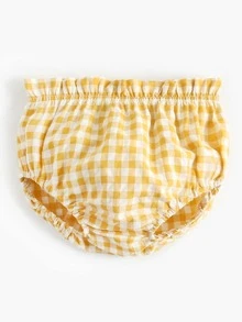 Conjunto de 2 piezas de pantalones cortos informales de manga corta con parte delantera abierta para niña bebé, conjunto de pantalones cortos triangulares para vacaciones de verano en la playa - Amarillo - Ver 7