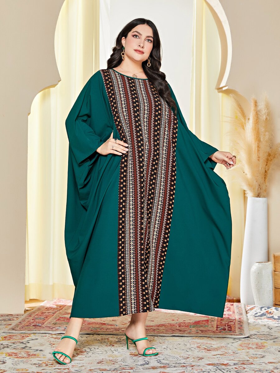 Al Najma 大碼印花蝙蝠袖洋裝