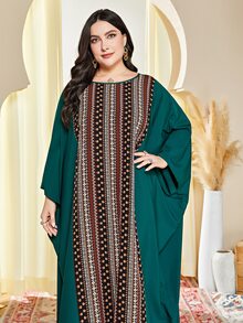 Al Najma 大碼印花蝙蝠袖洋裝