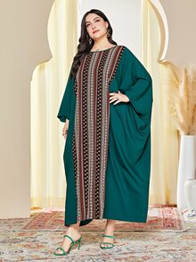 Al Najma 大碼印花蝙蝠袖洋裝