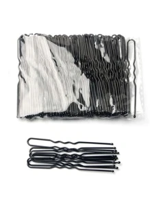 100 chiếc Pin Bobby phong cách giản dị cho nữ - màu đen - Xem 1