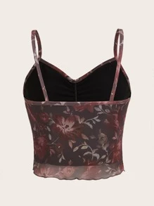 ROMWE Hippie Áo khoác và áo lót dành cho xe tăng nữ Xù Hoa Boho - Nhiều màu - Xem 2