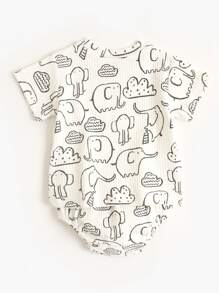 2 Stücke/Set Netter Cartoon Muster, kurzen Ärmeln, T-Shirt und Triangel Shorts Set für Baby Mädchen In Sommer