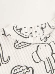 2 Stücke/Set Netter Cartoon Muster, kurzen Ärmeln, T-Shirt und Triangel Shorts Set für Baby Mädchen In Sommer